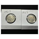 1927 Buffalo Nickels in Protective Cardboard Holde