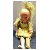 Vintage 16-Inch Doll with Fabric Body and Painted