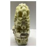 Hand-Carved Yellow and White Decorative Candle Scu