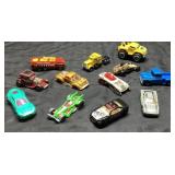 11 Diecast Toy Cars and Trucks in Various Styles a