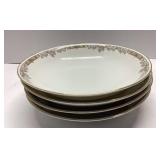 Four T&V Limoges Hand-Painted Bowls with Floral Bo
