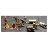 Nice Western Figures Lot with Wagon and Animals