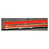 Two-Piece Pool Cue with Case Featuring Red Interio