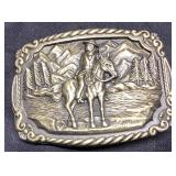 Cast Metal Western-Themed Belt Buckle with Horse a