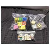 Multi-Sized Gaming Dice in Three Bags
