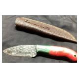 Handcrafted Knife with Leather Sheath, 7 Inches Lo