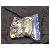 Buttons and Sewing Notions in Jar and Bag