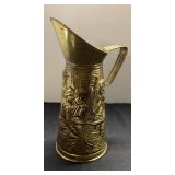 Decorative Brass Pitcher with Embossed Figures, Ap
