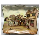 Crown Devon Rectangular Decorative Plate Featuring