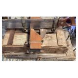Stanley No. 244 Miter Box with Saw and Wooden Base