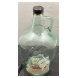Clear Glass Jug with Handle and Black Cap