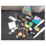 Junk Drawer Contents Including Keychains, Tools, a