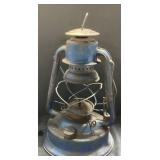 Blue Dietz Kerosene Lantern With Missing Glass