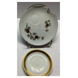 Handled Japanese Fine China Plates with Gold Detai