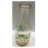 Me-La Milk Dealers Association Glass Bottle, Big R