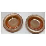 2 Iridescent Glass Bowls With Scalloped Edges