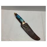 Handcrafted Knife with Leather Sheath, 12 Inches L