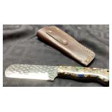 Custom Handmade Knife with Leather Sheath, Approxi