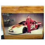 Wooden Wall Clock Featuring Racing Legend with Car