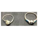 Sterling Silver Rings With Blue and Other Stone De