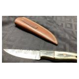 Fixed-Blade Knife with Leather Sheath, Approximate