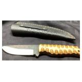 Custom Fixed Blade Knife with Leather Sheath, Appr