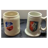 German Beer Steins with Crests by GWI Heuchelheim