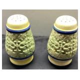 Decorative Ceramic Salt and Pepper Shakers with Em