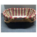 Longaberger Basket with Plaid Liner and Plastic Pr