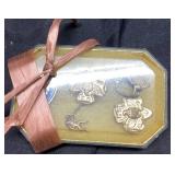 Vintage Girl Scout Pins in Decorative Case