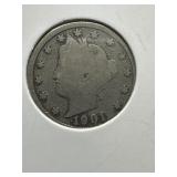 1901 Liberty Head V Nickel Coin