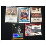 5 Autographed MLB Baseball Cards, Various Players