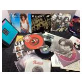 Vintage Collection of 45 RPM Records With Sleeves,