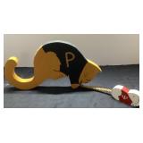 Wooden Purdue-Themed Cat and IU Mouse Figurine, 6