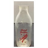 Vintage Durst Brothers Glass Milk Bottle, 9 Inches