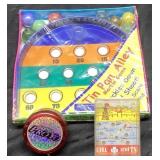 Vintage Games Including Pinball Game and Yo-Yo