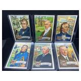 6 Topps President Cards from 1952 in Protective Sl