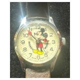 Vintage Mickey Mouse Disney Watch with Leather Str