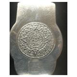 Sterling Silver Money Clip, 19 Grams, Aztec Calend