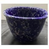 1876 Blue and White Spongeware Pottery Bowl Bennin