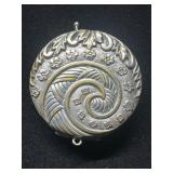 Sterling Silver Pocket Mirror with Ornate Design