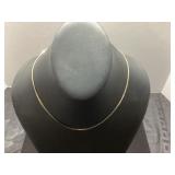 14K Gold Necklace with Box Chain Design and Lobste