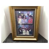 Framed Artwork Depicting Prayer Scenes in Gold-Ton