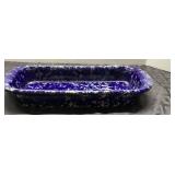 Blue and White Enamelware Rectangular Baking Dish,