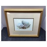 Framed Don Balke Snowy Owl Lithograph, Approximate