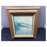 Framed Coastal Scene Painting Signed by Artist, 12