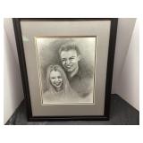 Framed Charcoal Drawing Signed Rob Katz, 2021, App