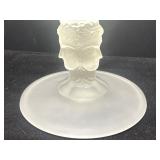 Frosted Glass Compote on Janus-Faced Pedestal Base