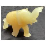 Carved Stone Elephant, Approximately 4 Inches Tall