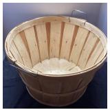 Large Wooden Basket with Metal Handles, 12 x 18 In